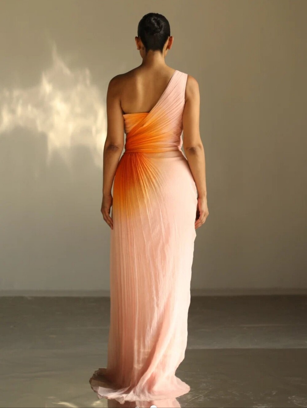 NwOT Swaan Plumeria Ombre Orange Floor-Length Gown Maxi Dress Size XL - Picture 3 of 10